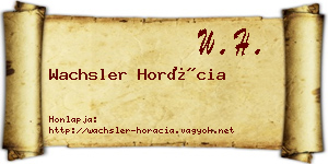 Wachsler Horácia névjegykártya